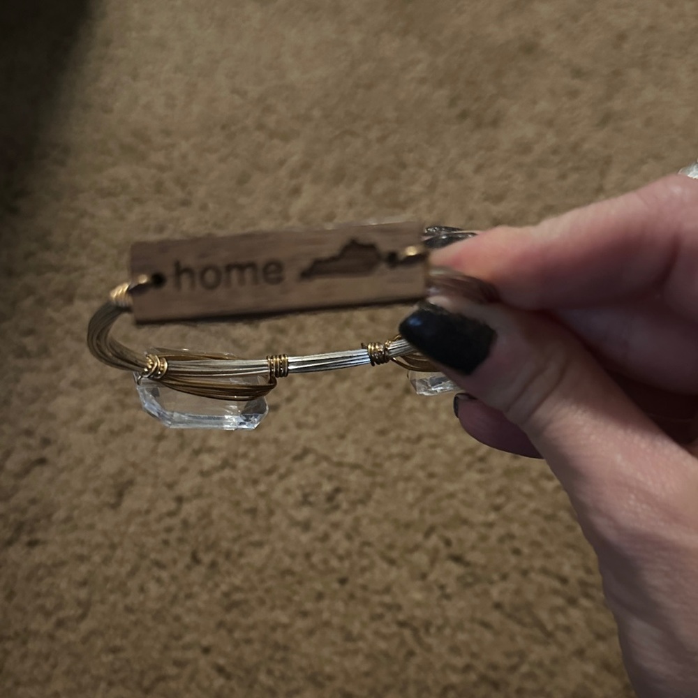 Wooden Charm Wire Bracelet
